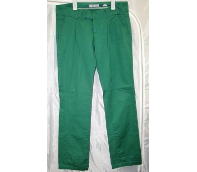 0507 Dámské kalhoty ,plátěné,zelené 38